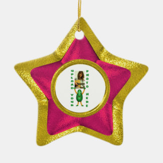 2写真を両側のオーナメントの金ゴールドの錯覚加えて下さい セラミックオーナメント