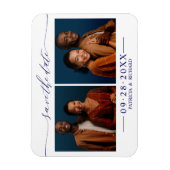 2写真ウェディング日付を保存 マグネット (縦)