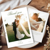 2写真エレガントありがとうご結婚ざいます サンキューカード