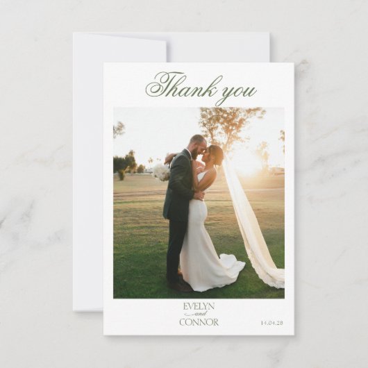 2写真エレガントありがとうご結婚ざいます サンキューカード (正面)