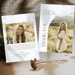 2写真エレガントミニマル卒業式 サンキューカード