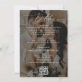 2写真エレガント予算QRコード結婚s 招待状 (裏面)