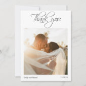 2写真エレガント書道ありがとうご結婚ざいます サンキューカード (正面)