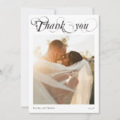 2写真エレガント書道ありがとうご結婚ざいます サンキューカード (正面)