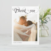 2写真エレガント書道ありがとうご結婚ざいます サンキューカード (スタンド正面)