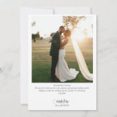 2写真エレガント書道ありがとうご結婚ざいます サンキューカード (裏面)