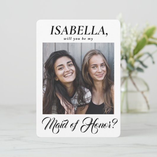 2写真エレガント書道メイド・オブ・オーナー(花嫁付き添い人)案 招待状 (スタンド正面)