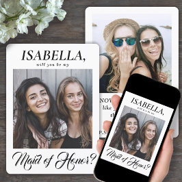 2写真エレガント書道メイド・オブ・オーナー（花嫁付き添い人）案 招待状