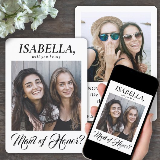 2写真エレガント書道メイド・オブ・オーナー(花嫁付き添い人)案 招待状