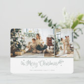 2写真エレガント書道楽しいクリスマスカード シーズンカード (スタンド正面)