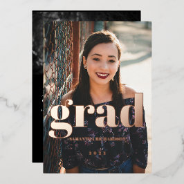 2写真カスタムバラ金ゴールド卒業 箔招待状