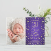 2写真キンセアニェラパープエレガントル金ゴールドグリッター セーブザデート (スタンド正面)