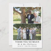 2写真クリーンフォント後の生活結婚の感謝 サンキューカード (正面)