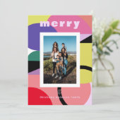 2写真コンテンポラリー幾何カラフル休日 シーズンカード (スタンド正面)