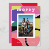 2写真コンテンポラリー幾何カラフル休日 シーズンカード (正面/裏面)