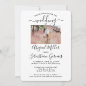 2写真シンプル書道モダンエレガントな結婚式 招待状 (正面)