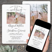 2写真シンプル書道モダンエレガントな結婚式 招待状