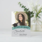 2写真スタイリッシュ2025卒業パーティー招待状 ポストカード (スタンド正面)