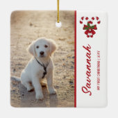 2写真テンプレートキャンディカンで私の最初のクリスマス セラミックオーナメント (裏面)