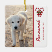 2写真テンプレートキャンディカンで私の最初のクリスマス セラミックオーナメント (正面)