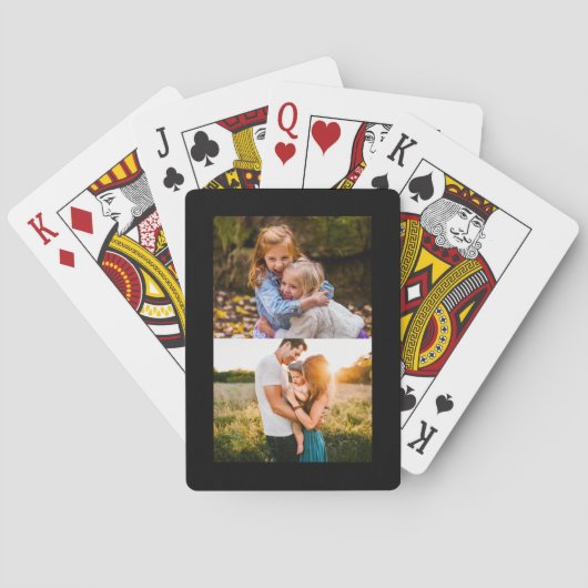 2写真テンプレートブラック縁どトランプ トランプ (裏面)