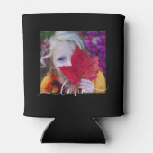 2写真テンプレートラブ文字両面ブラック 缶クーラー (裏面)