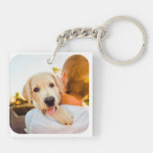 2写真テンプレート両面ラウンドホワイト キーホルダー (裏面)