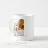 2写真テンプレート両面ラブ文字ホワイト コーヒーマグカップ (正面左)
