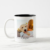 2写真テンプレート両面ラブ文字白 ツートーンマグカップ (左)