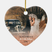 2写真バラ金ゴールド初めてのクリスマスミセス セラミックオーナメント (裏面)