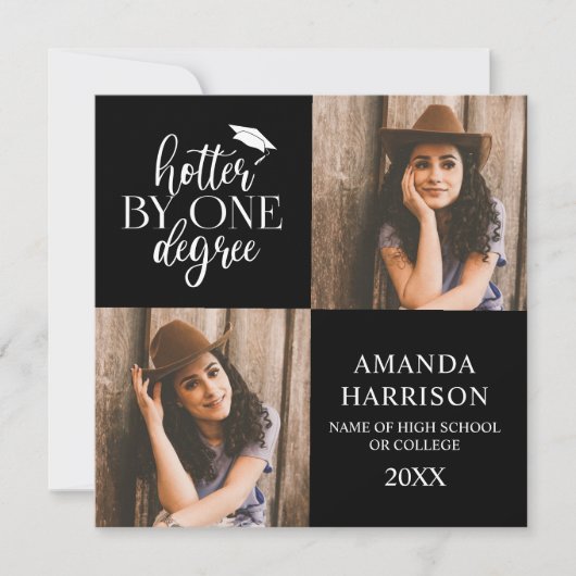 2写真パーソナライズされたの卒業発表 案内状 (正面)