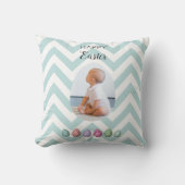 2写真パーソナライズされたイースターエッグブルーパステル クッション (正面)