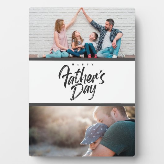 2写真パーソナライズされたコラージュ父の日の贈り物 フォトプラーク (正面)