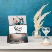 2写真パーソナライズされたコラージュ父の日の贈り物 フォトプラーク (側面)