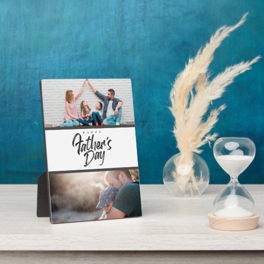 2写真パーソナライズされたコラージュ父の日の贈り物 フォトプラーク (側面)