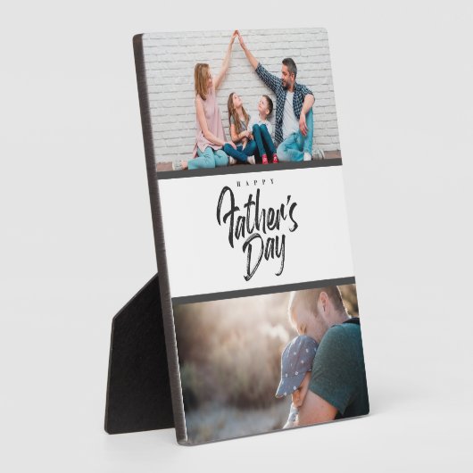 2写真パーソナライズされたコラージュ父の日の贈り物 フォトプラーク (側面)