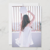 2写真パーソナライズされたシック書道の卒業 招待状 (裏面)