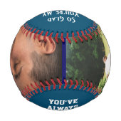 2写真パーソナライズされたティール（緑がかった色）STEPDAD 野球ボール (裏面)