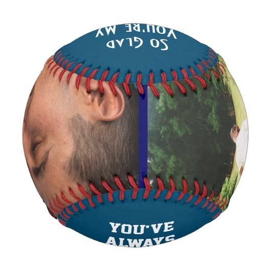 2写真パーソナライズされたティール（緑がかった色）STEPDAD 野球ボール (裏面)