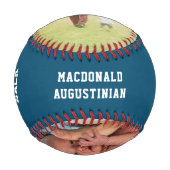 2写真パーソナライズされたティール（緑がかった色）STEPDAD 野球ボール (正面)