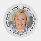 2写真パーソナライズされた愛する記憶の記念碑 ガラスオーナメント (裏面)