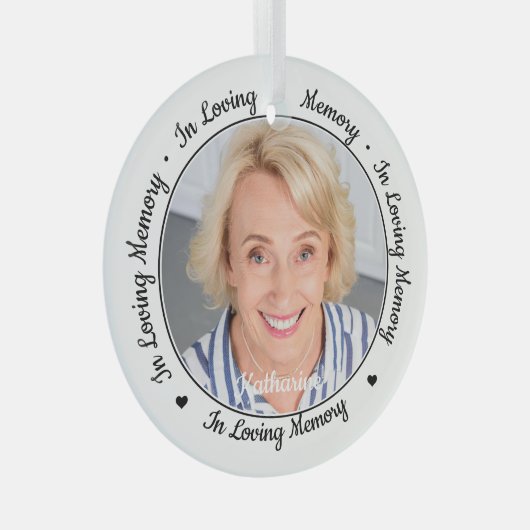 2写真パーソナライズされた愛する記憶の記念碑 ガラスオーナメント (正面右)