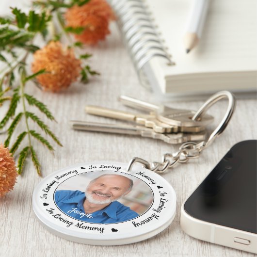 2写真パーソナライズされた愛する記憶の記念碑 キーホルダー (正面右)