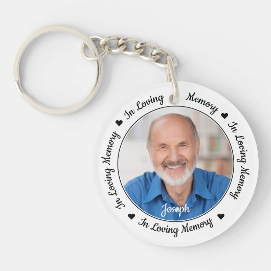 2写真パーソナライズされた愛する記憶の記念碑 キーホルダー (正面)