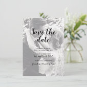 2写真パーソナライズされた結婚式の日付カードを保存 招待状 (スタンド正面)