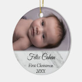 2写真パーソナライズされたBabys私の初めてのクリスマス2023 セラミックオーナメント (左)