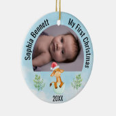 2写真パーソナライズされたBabys My初めてのクリスマス2022 セラミックオーナメント (右)