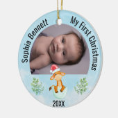2写真パーソナライズされたBabys My初めてのクリスマス2022 セラミックオーナメント (左)