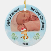 2写真パーソナライズされたBabys My初めてのクリスマス2022 セラミックオーナメント (裏面)