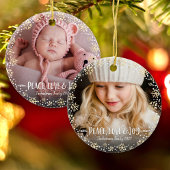 2写真ピースラブジョイ金ゴールドスノーフレーククリスマス セラミックオーナメント